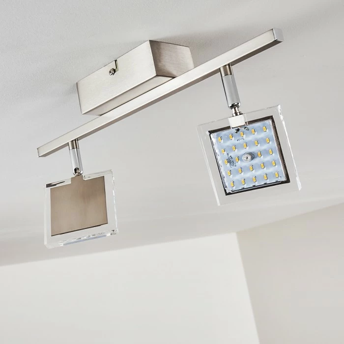 Hofstein Piney Deckenleuchte LED Nickel-Matt, 2-flammig – Bild 16