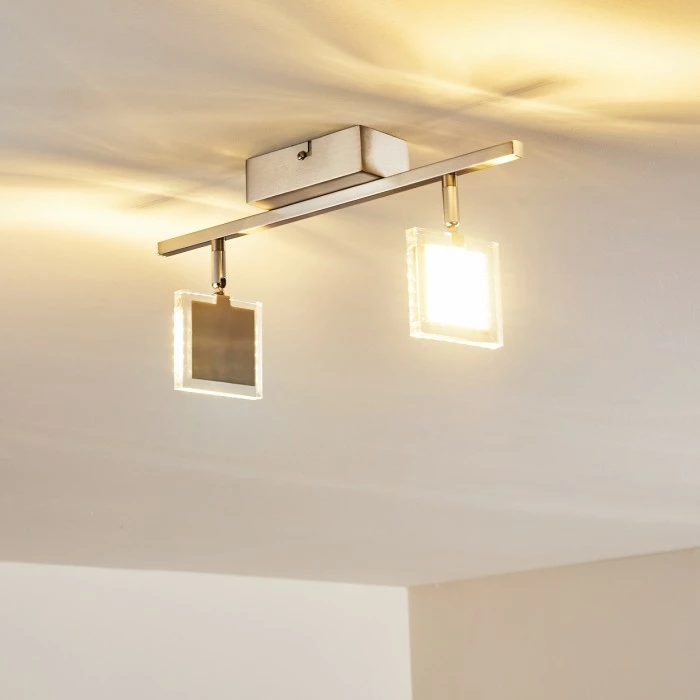 Hofstein Piney Deckenleuchte LED Nickel-Matt, 2-flammig – Bild 8