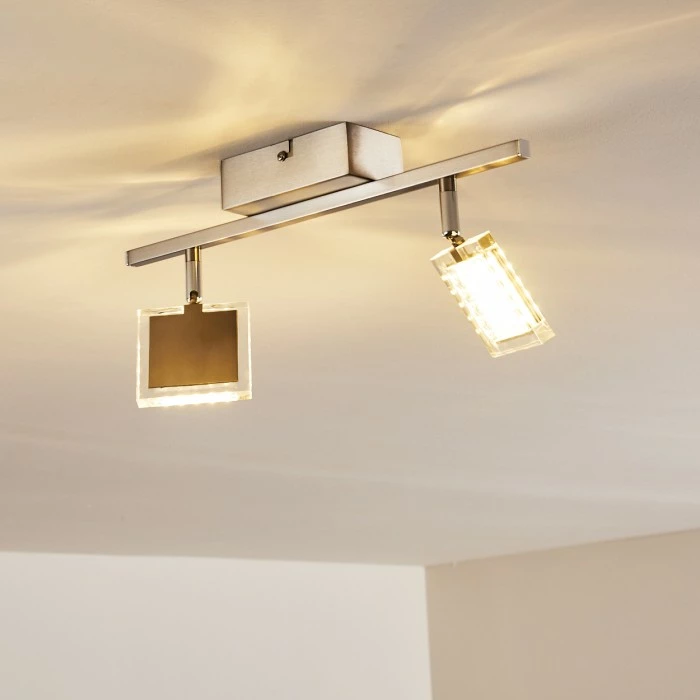 Hofstein Piney Deckenleuchte LED Nickel-Matt, 2-flammig – Bild 9