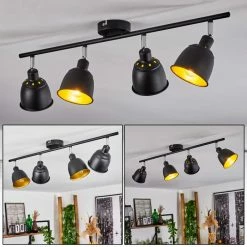 Hofstein Pistrino Deckenleuchte Chrom, Schwarz, 4-flammig