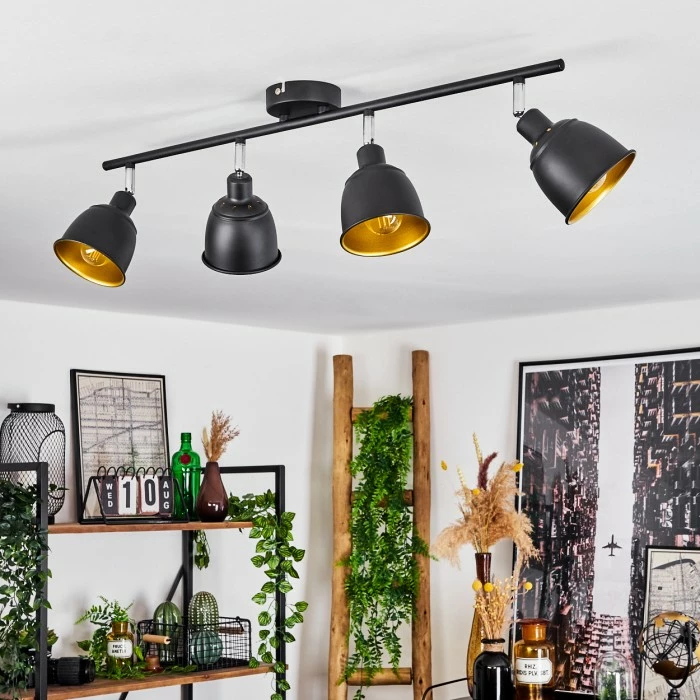 Hofstein Pistrino Deckenleuchte Chrom, Schwarz, 4-flammig – Bild 11