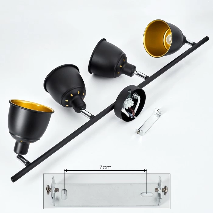 Hofstein Pistrino Deckenleuchte Chrom, Schwarz, 4-flammig – Bild 5