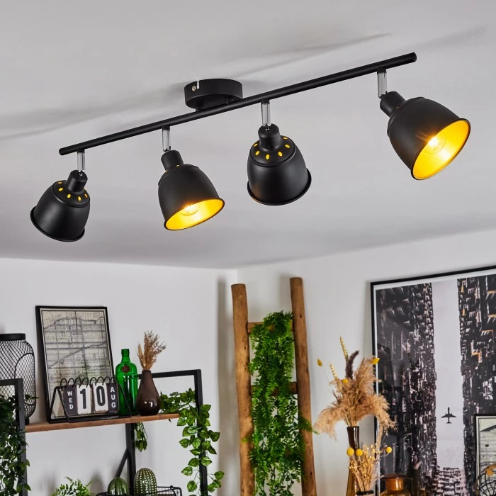 Hofstein Pistrino Deckenleuchte Chrom, Schwarz, 4-flammig – Bild 7