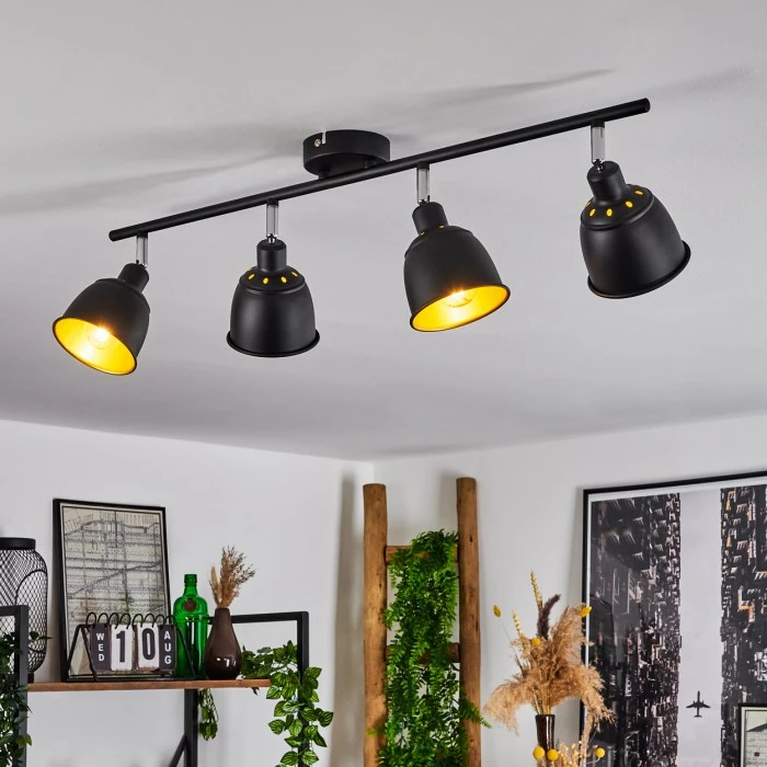 Hofstein Pistrino Deckenleuchte Chrom, Schwarz, 4-flammig – Bild 9