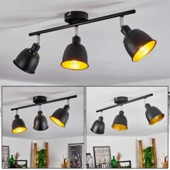 Hofstein Pistrino Deckenleuchte Chrom, Schwarz, 3-flammig