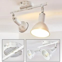 Hofstein Polmak Deckenspot Weiß, Gold, 2-flammig