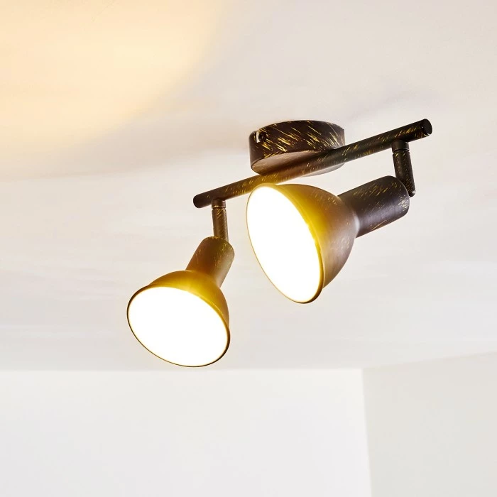 Hofstein Polmak Deckenspot Schwarz-Gold, 2-flammig – Bild 12