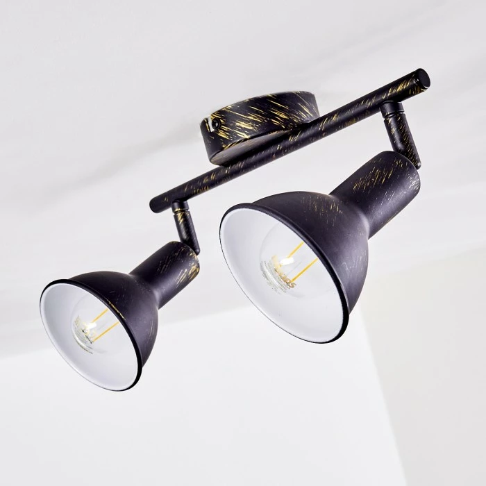 Hofstein Polmak Deckenspot Schwarz-Gold, 2-flammig – Bild 13