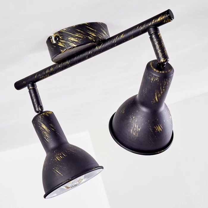 Hofstein Polmak Deckenspot Schwarz-Gold, 2-flammig – Bild 18