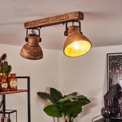 Hofstein Porcia Deckenleuchte Holz dunkel, 2-flammig