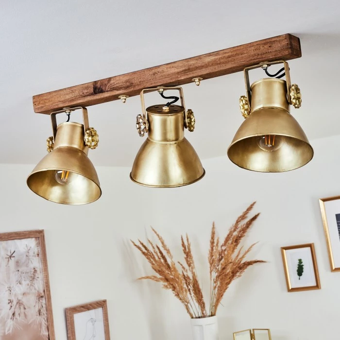 Hofstein Porcia Deckenleuchte Holz dunkel, 3-flammig – Bild 2