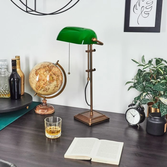 Hofstein Ragaz Bankerlampe Bronze, 1-flammig – Bild 2