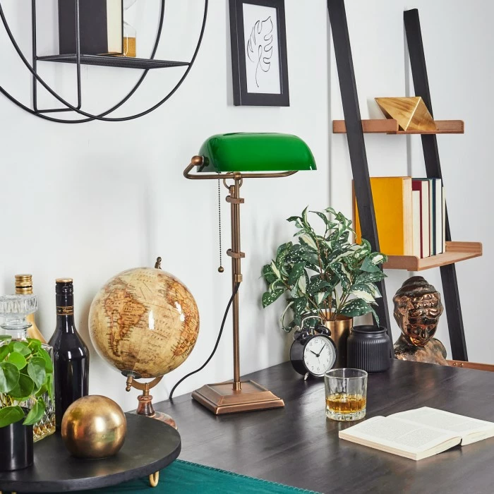 Hofstein Ragaz Bankerlampe Bronze, 1-flammig – Bild 11