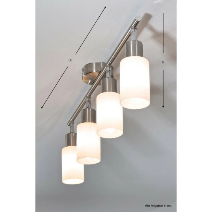 Reality MARS Deckenspot Edelstahl, Weiß, 4-flammig – Bild 2