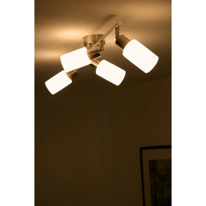 Reality MARS Deckenspot Edelstahl, Weiß, 4-flammig – Bild 5