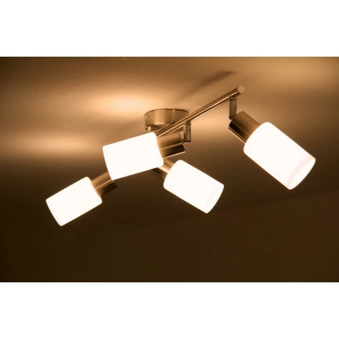 Reality MARS Deckenspot Edelstahl, Weiß, 4-flammig – Bild 6