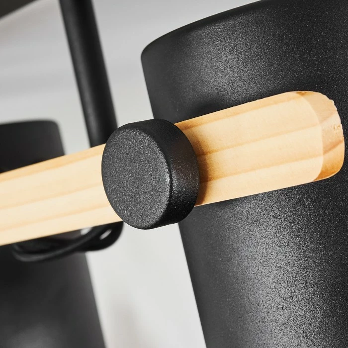 Hofstein Rebbenas Deckenleuchte Schwarz, Naturfarben, 4-flammig – Bild 3