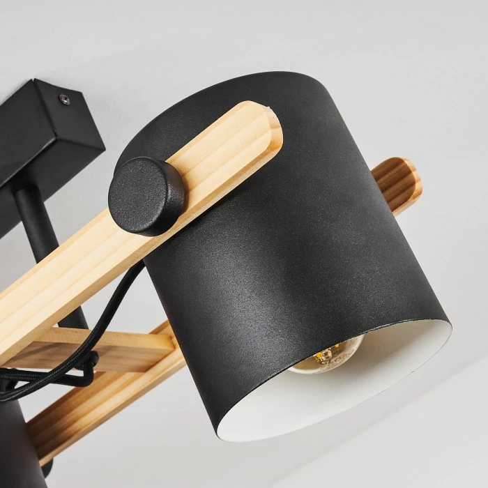 Hofstein Rebbenas Deckenleuchte Schwarz, Naturfarben, 4-flammig – Bild 6