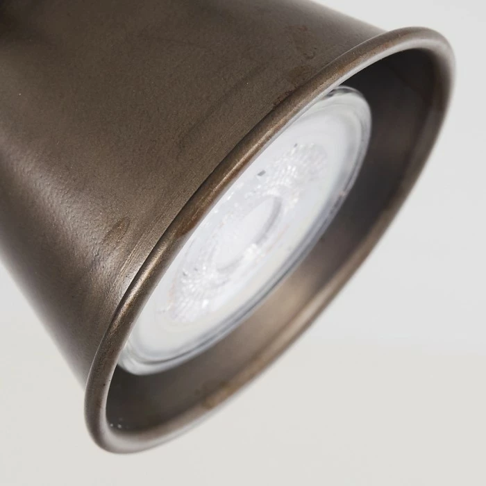 Hofstein Skodsbol Deckenleuchte Grau, Hellbraun, Stahl gebürstet, 4-flammig – Bild 16