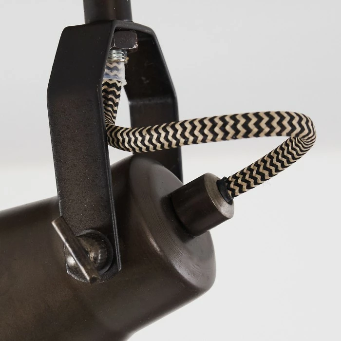 Hofstein Skodsbol Deckenleuchte Grau, Hellbraun, Stahl gebürstet, 4-flammig – Bild 4