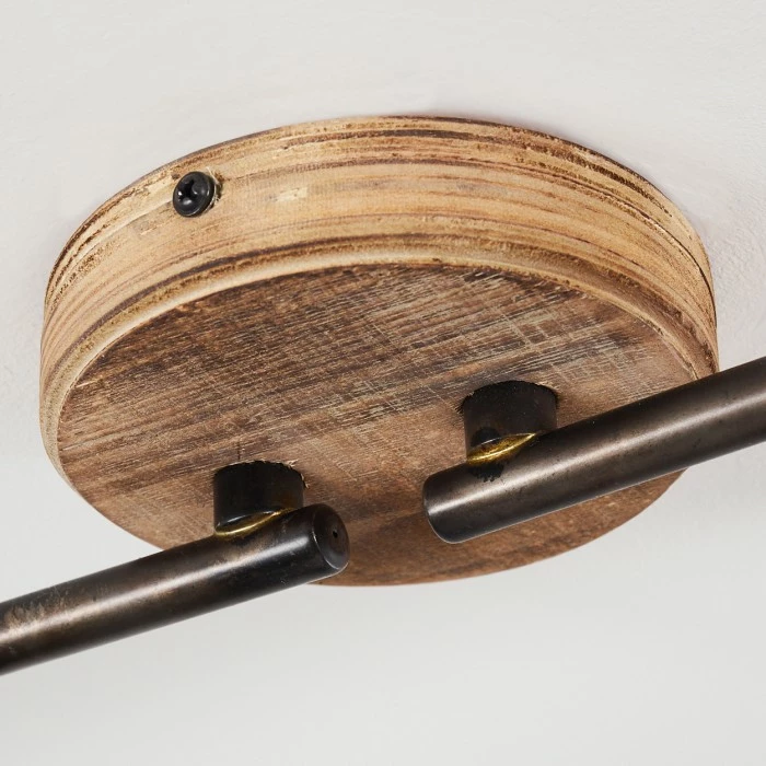 Hofstein Skodsbol Deckenleuchte Grau, Hellbraun, Stahl gebürstet, 4-flammig – Bild 5