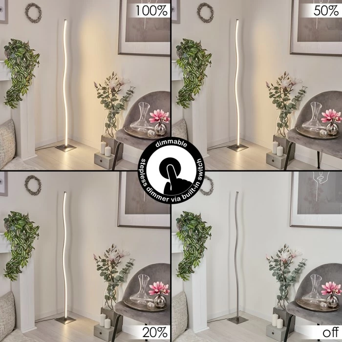 Hofstein Soyo Stehleuchte LED Nickel-Matt, 1-flammig – Bild 2