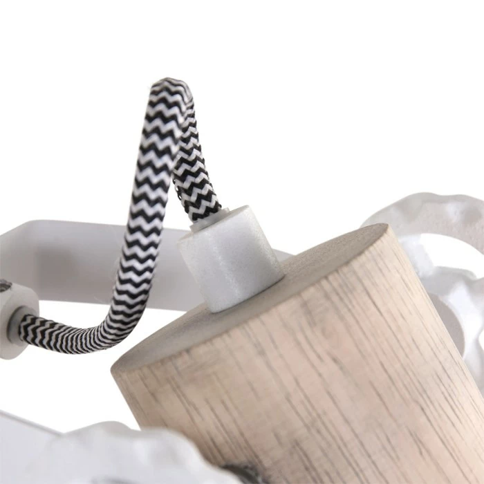 Steinhauer Gearwood Tischleuchte Weiß, Holz dunkel, 1-flammig – Bild 5