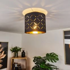 Hofstein Tallaboa Deckenleuchte Schwarz, 1-flammig