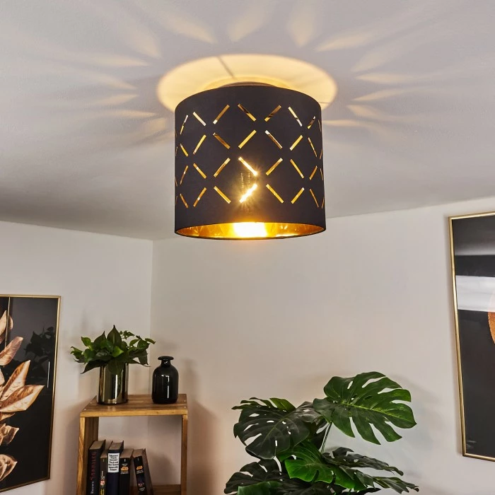 Hofstein Tallaboa Deckenleuchte Schwarz, 1-flammig