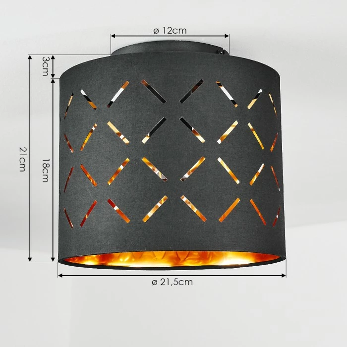 Hofstein Tallaboa Deckenleuchte Schwarz, 1-flammig – Bild 4