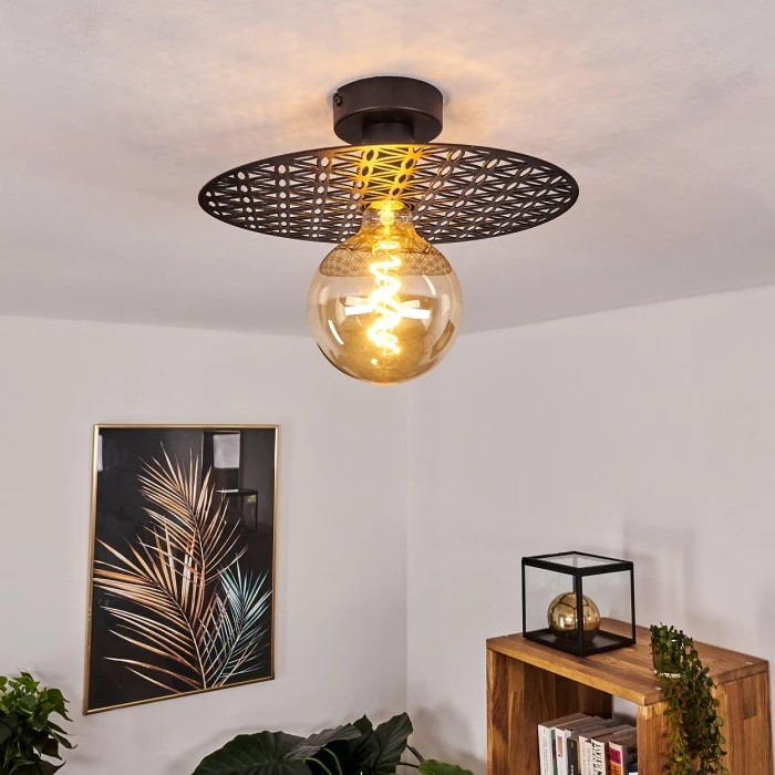 Hofstein Tebabui Deckenleuchte Schwarz, 1-flammig