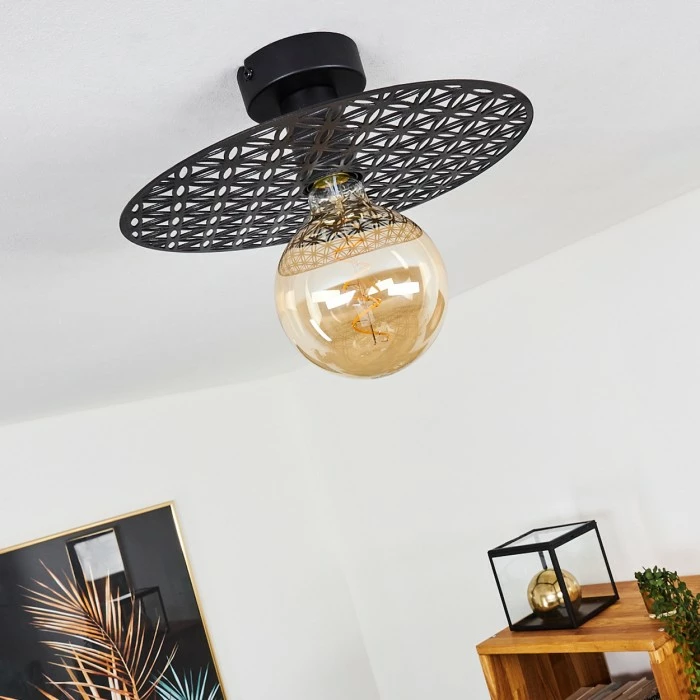 Hofstein Tebabui Deckenleuchte Schwarz, 1-flammig – Bild 10