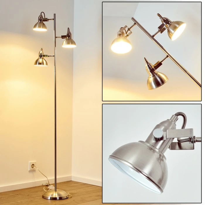 Reality Tina Stehleuchte Nickel-Matt, 3-flammig