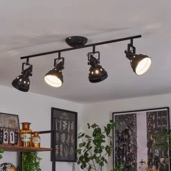 Hofstein Tita Deckenleuchte Chrom, Schwarz, 4-flammig