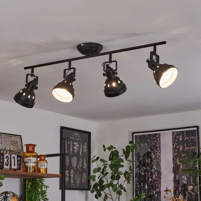 Hofstein Tita Deckenleuchte Chrom, Schwarz, 4-flammig