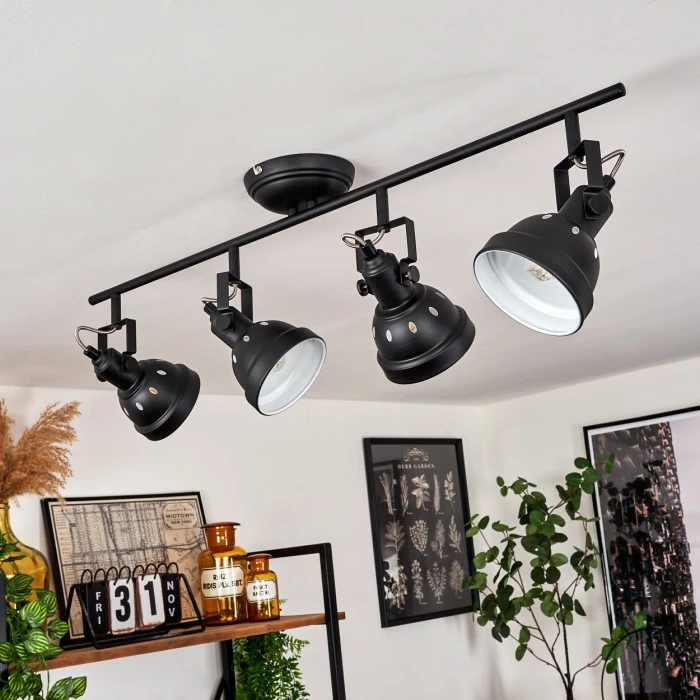 Hofstein Tita Deckenleuchte Chrom, Schwarz, 4-flammig – Bild 2