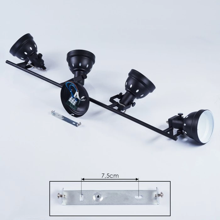 Hofstein Tita Deckenleuchte Chrom, Schwarz, 4-flammig – Bild 5