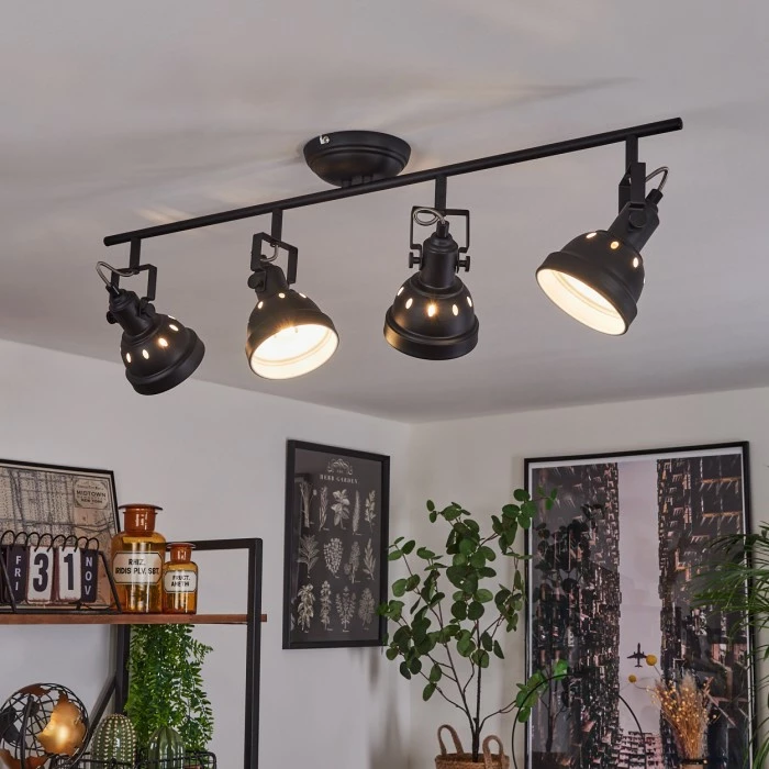 Hofstein Tita Deckenleuchte Chrom, Schwarz, 4-flammig – Bild 7