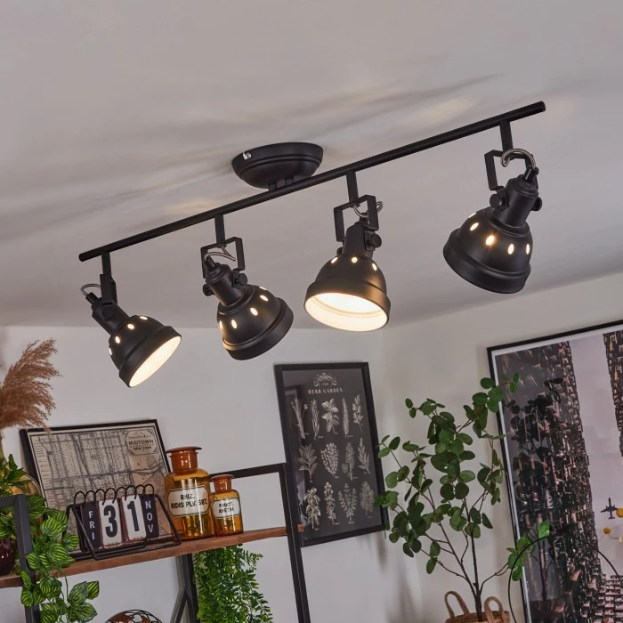 Hofstein Tita Deckenleuchte Chrom, Schwarz, 4-flammig – Bild 9