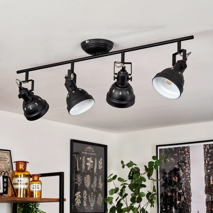 Hofstein Tita Deckenleuchte Chrom, Schwarz, 4-flammig – Bild 10