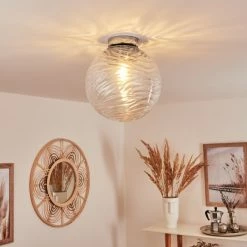 Hofstein Tomboul Deckenleuchte Chrom, 1-flammig