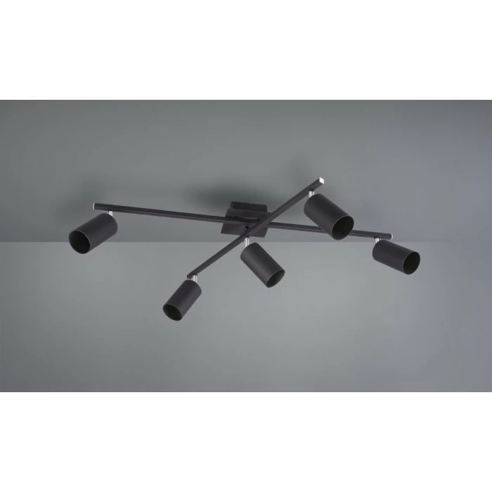 Trio Leuchten MARLEY Deckenleuchte Schwarz, 5-flammig – Bild 6