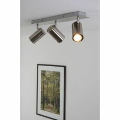 Trio Leuchten MARLEY Deckenleuchte Nickel-Matt, Edelstahl, 3-flammig