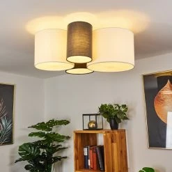 Hofstein Trisett Deckenleuchte Schwarz, Grau, Weiß, 4-flammig