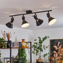 Hofstein Upiano Deckenleuchte Chrom, Schwarz, 4-flammig