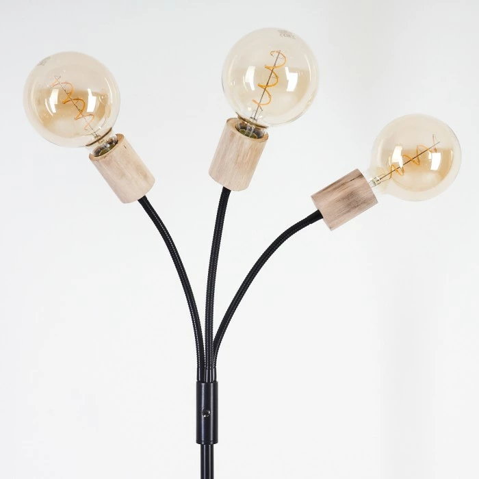 Hofstein Vasanello Stehleuchte Schwarz, Braun, 3-flammig – Bild 8