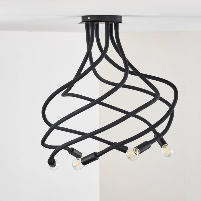 Hofstein Wertach Deckenleuchte Schwarz, 6-flammig – Bild 14