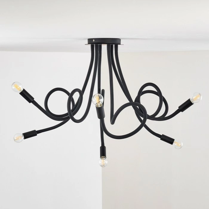 Hofstein Wertach Deckenleuchte Schwarz, 6-flammig – Bild 16