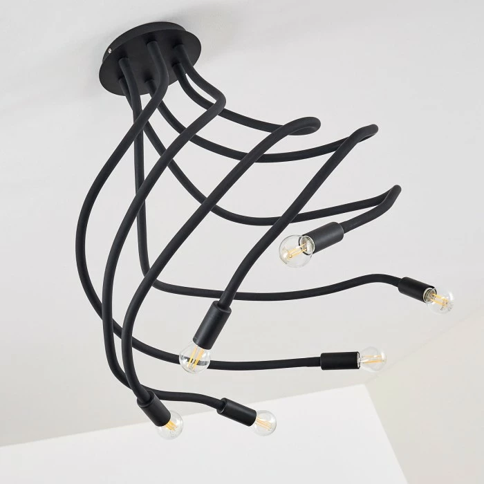 Hofstein Wertach Deckenleuchte Schwarz, 6-flammig – Bild 5