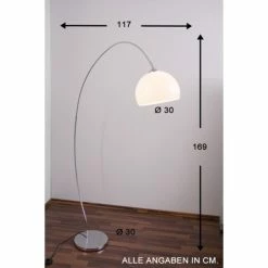 Wofi Leuchten Wofi SANDER Bogenleuchte Chrom, Weiß, 1-flammig